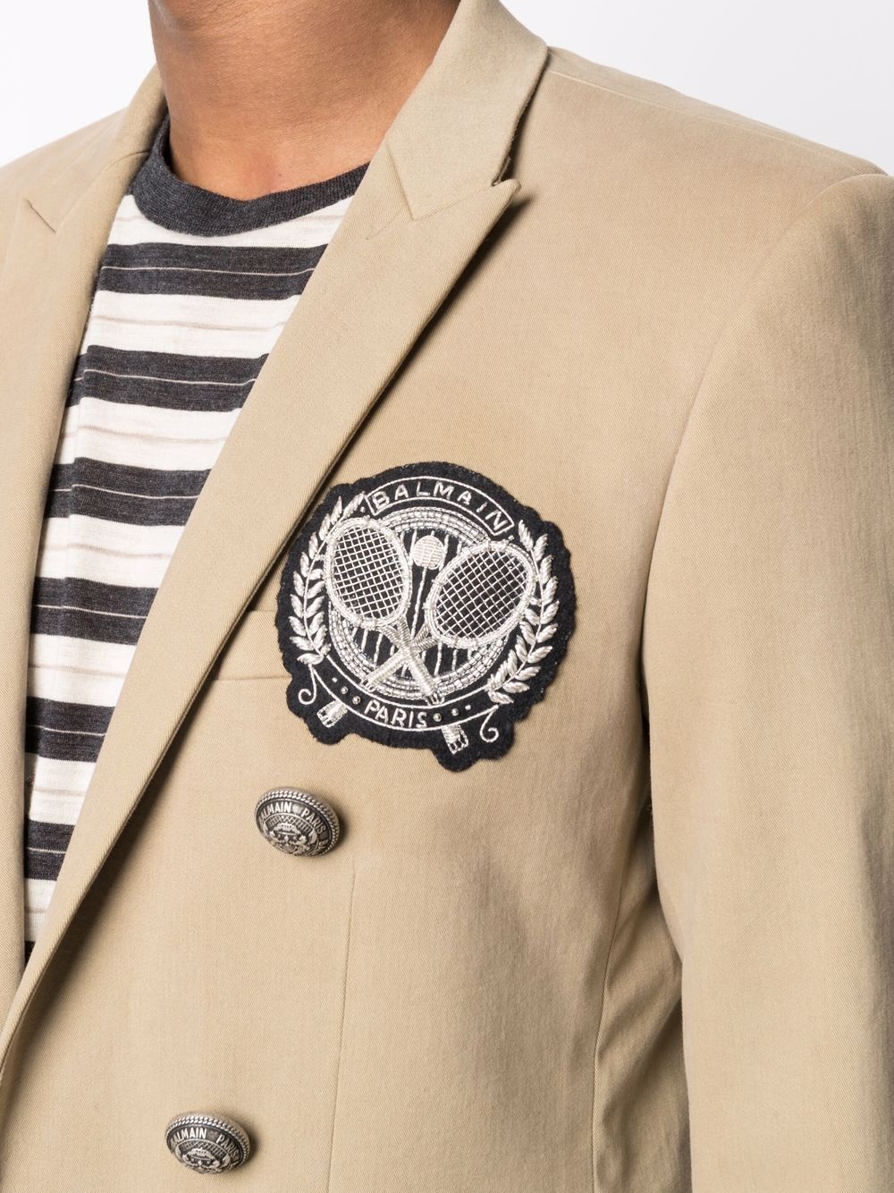 badge double-breasted blazer - 5