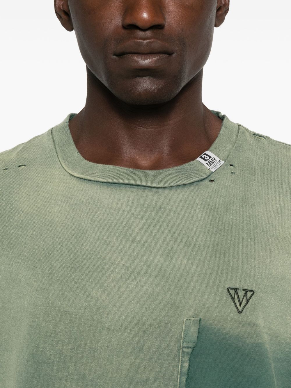 faded-effect cotton T-shirt - 4