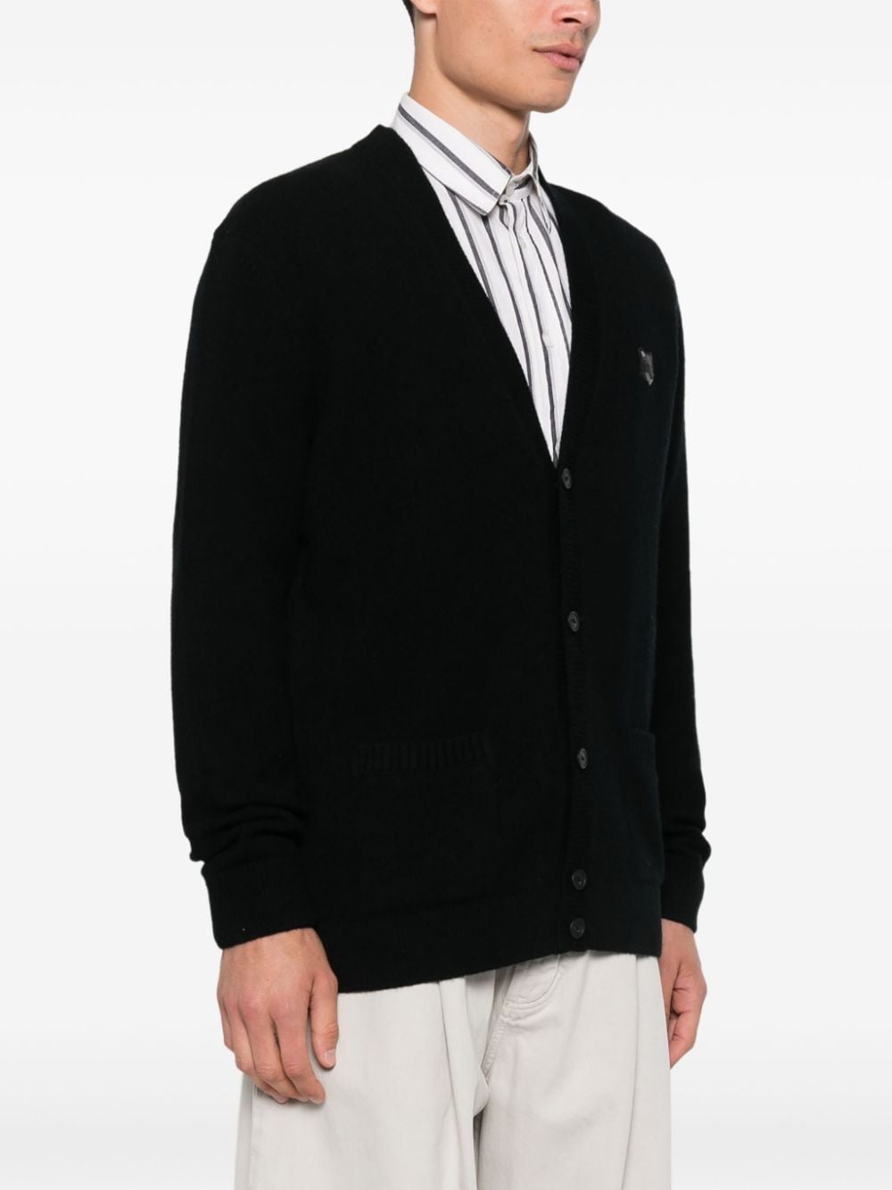 Bold Fox Head-patch cardigan - 3
