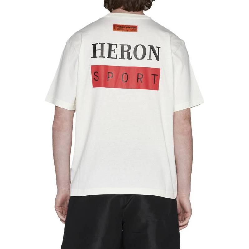 HERON PRESTON SS23 Bonded T-Shirt 'White Red' HMAA032S23JER0100125 - 4
