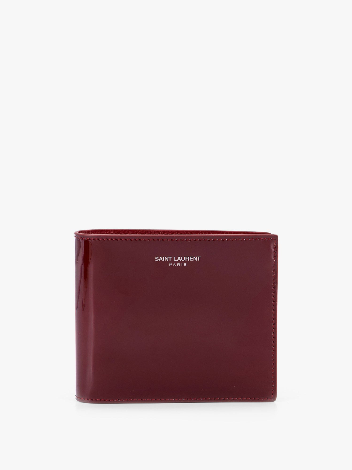 Saint Laurent Men Patent Leather Wallet With Engraved Logo On The Front - 1