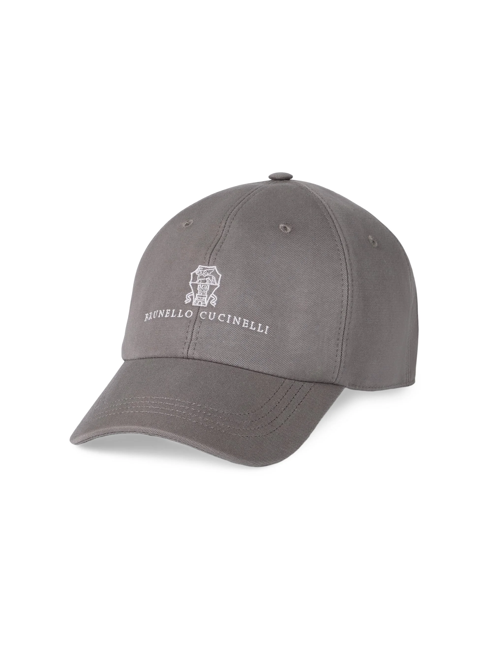 Men's Garment Dyed Twisted Cotton Gabardine Baseball Cap - Grey - 1