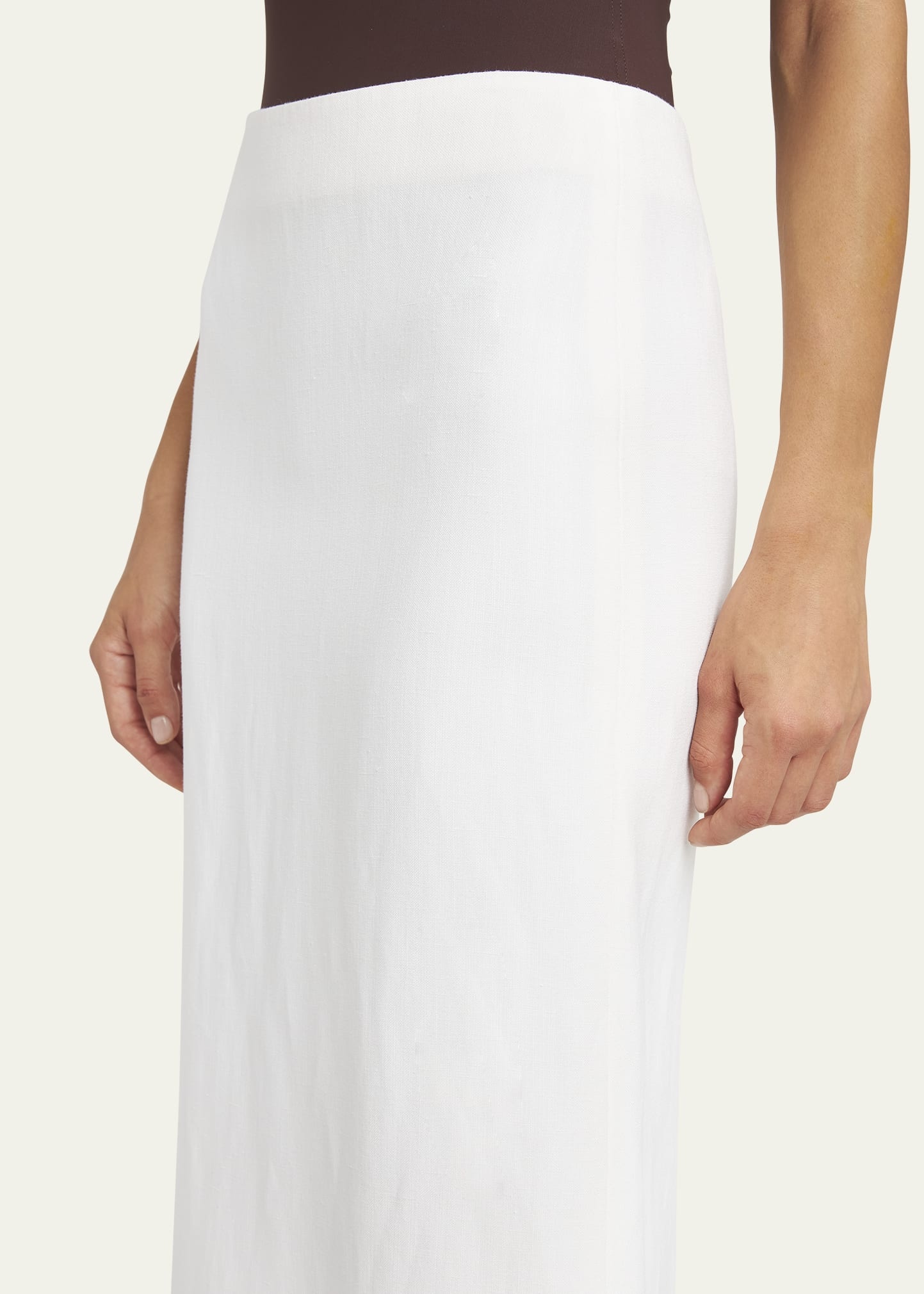 【送料&関税込】Ferragamo White Cotton Skirt Jersey linen skirt - Women | Ferragamo