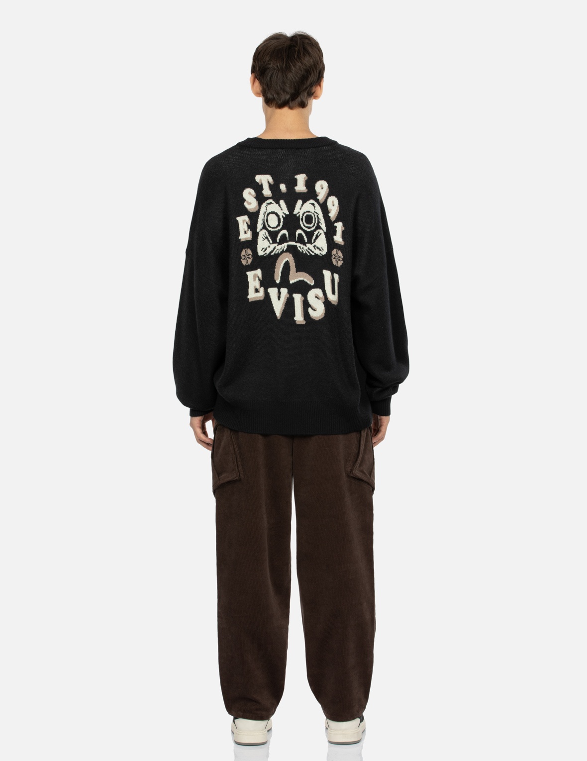 SEAGULL AND DARUMA INTARSIA RELAX FIT KNIT SWEATER - 5