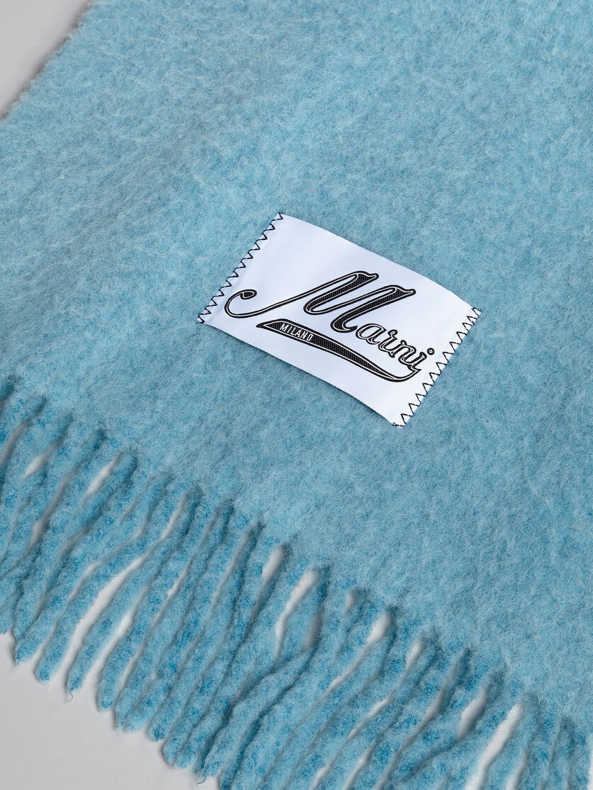 SKY BLUE BRUSHED WOOL SCARF - 4