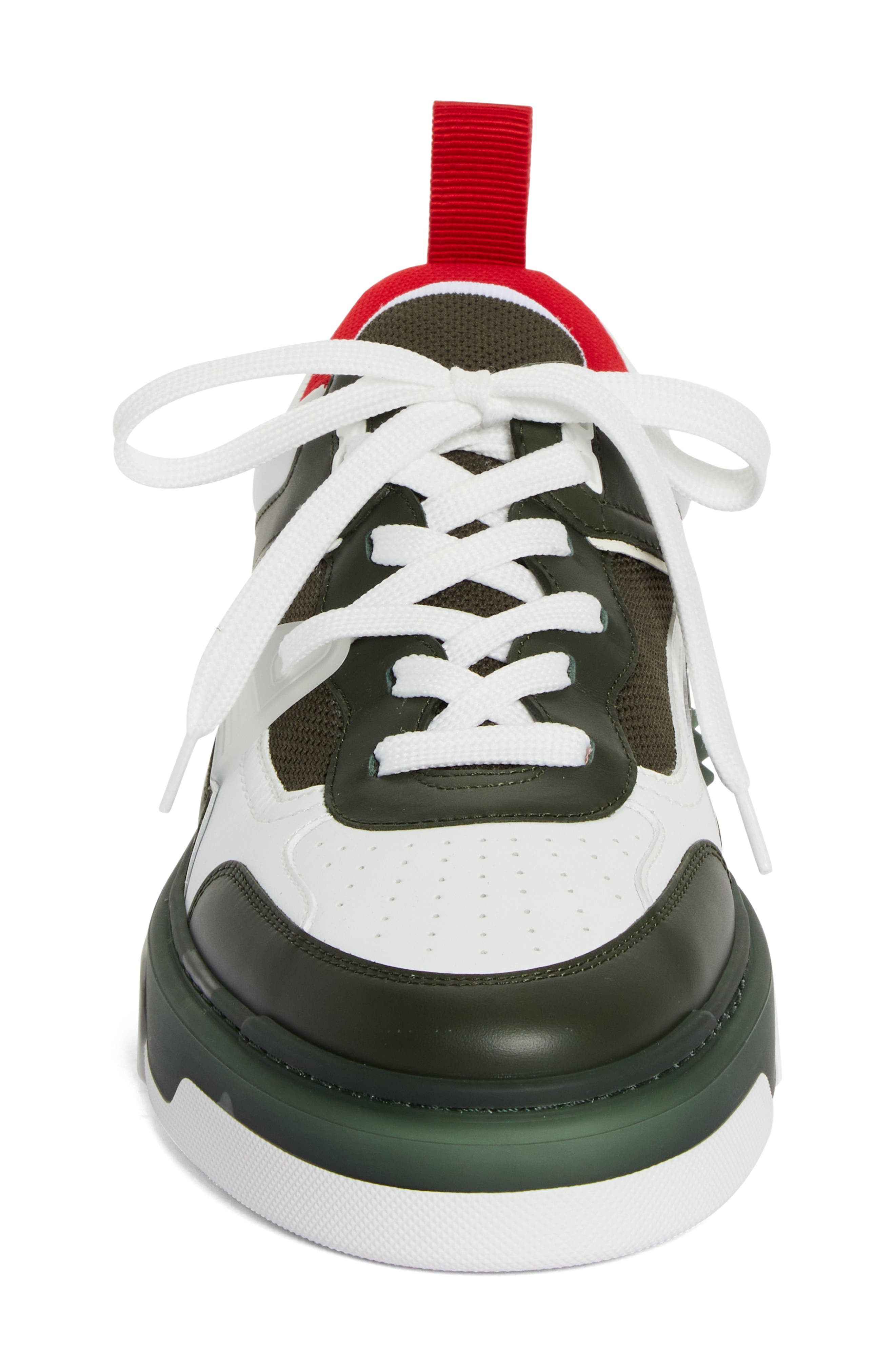 Christian Louboutin Astroloubi Flat Low Top Sneaker in White/Tennessee at Nordstrom - 4