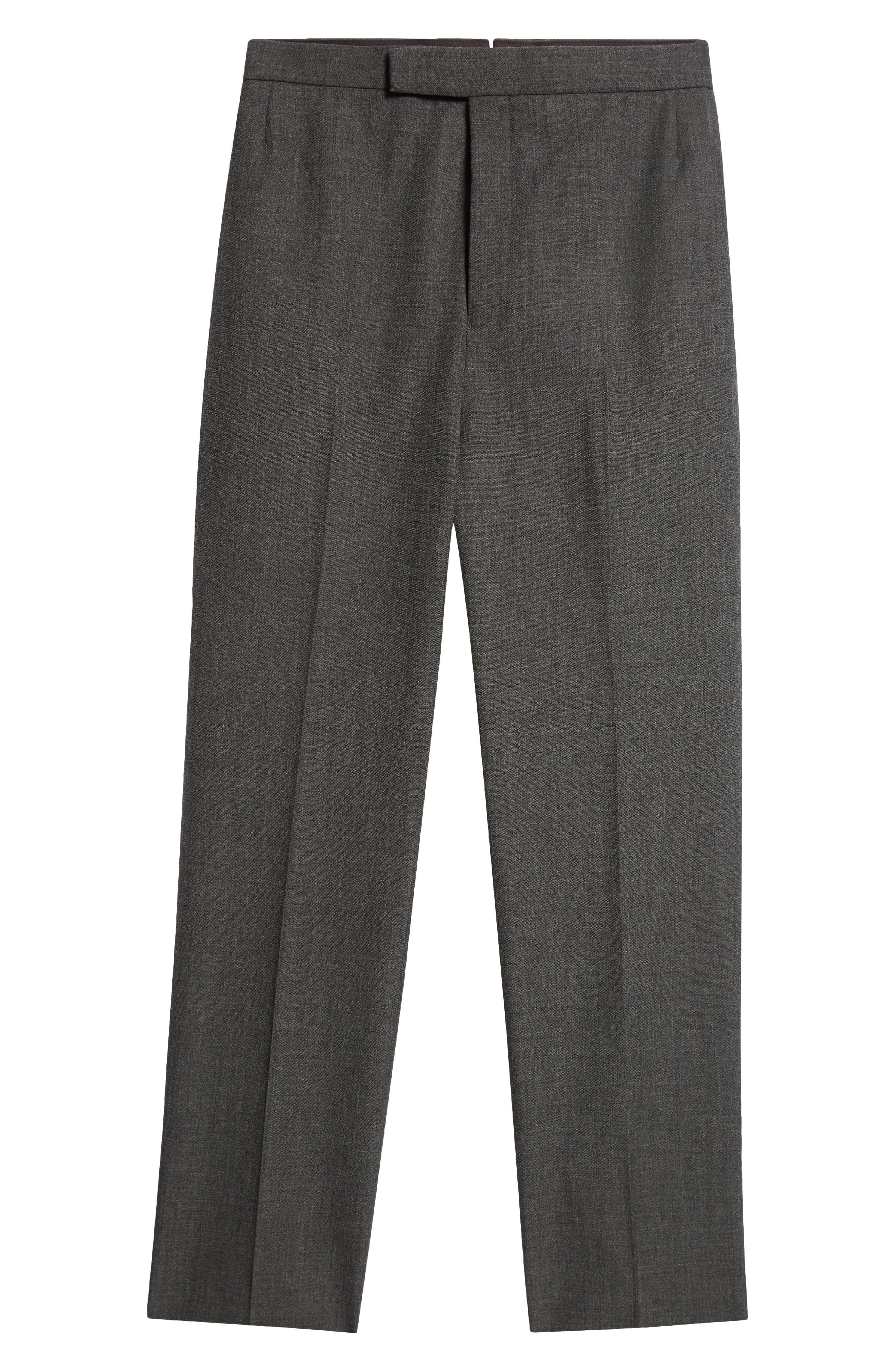 Thom Browne High Waist Back Strap Wool Trousers in Dark Grey at Nordstrom - 6
