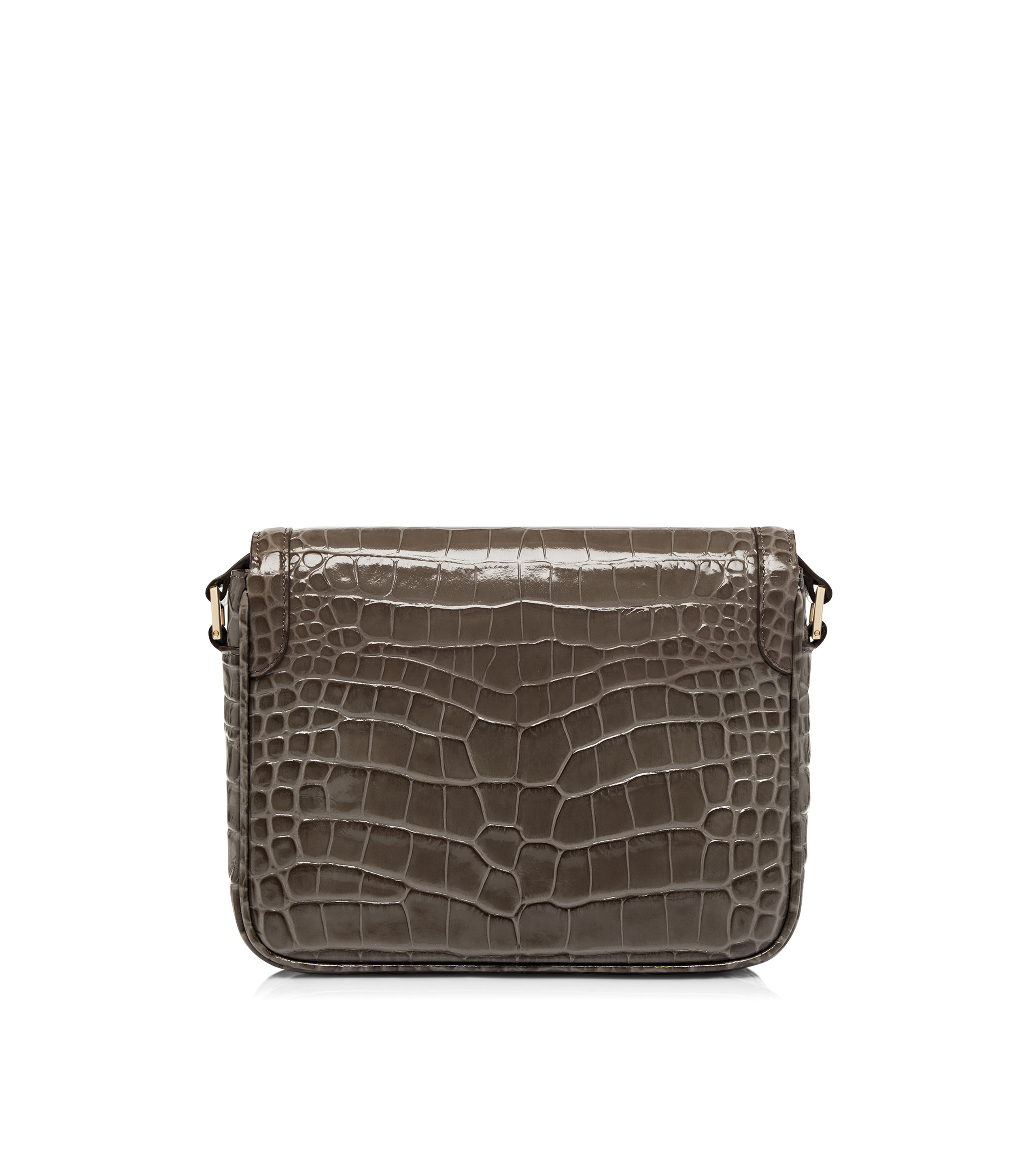 SHINY STAMPED CROCODILE LEATHER WALLIS SMALL SHOULDER BAG - 3