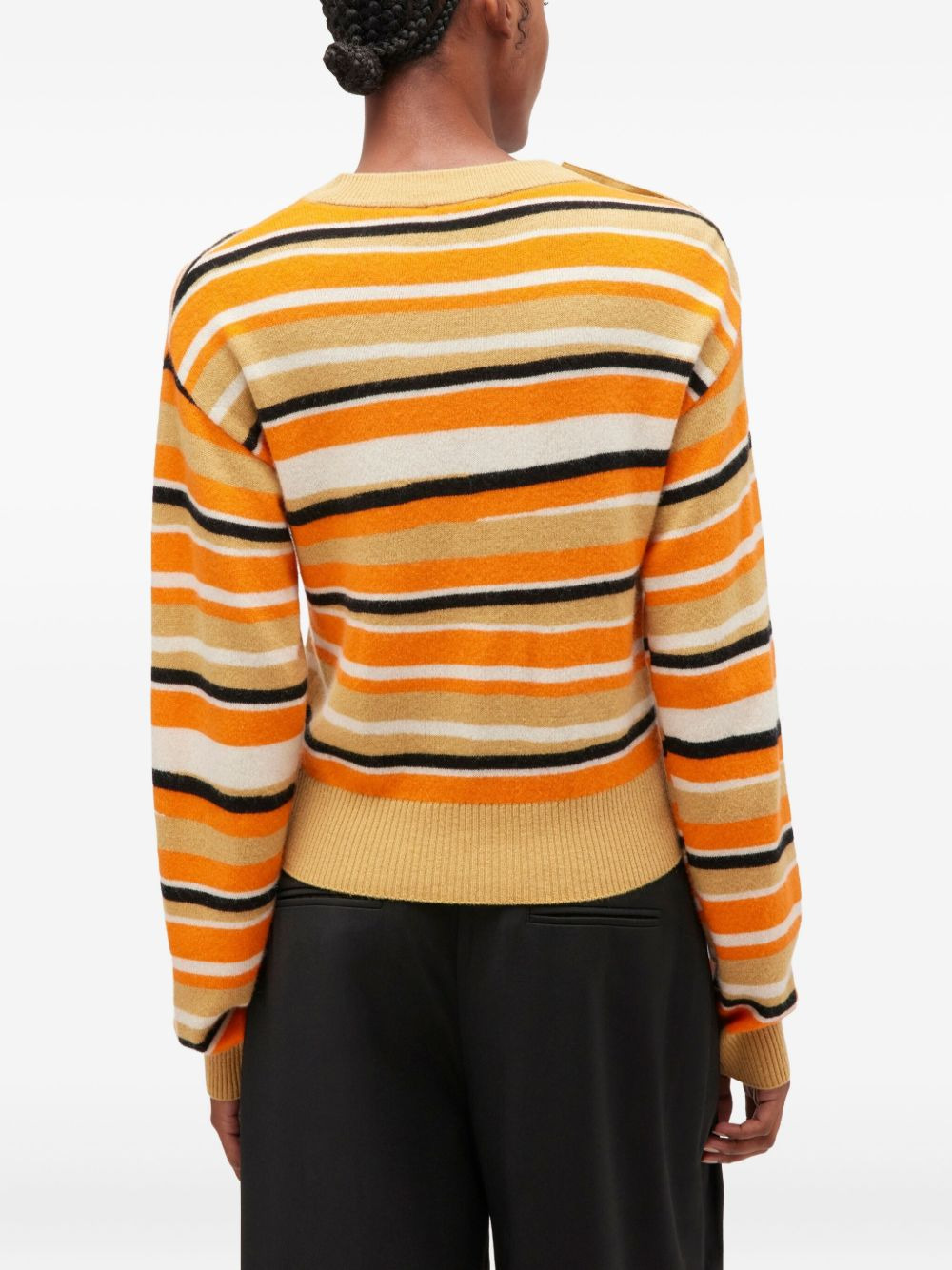 striped button-detailed sweater - 4