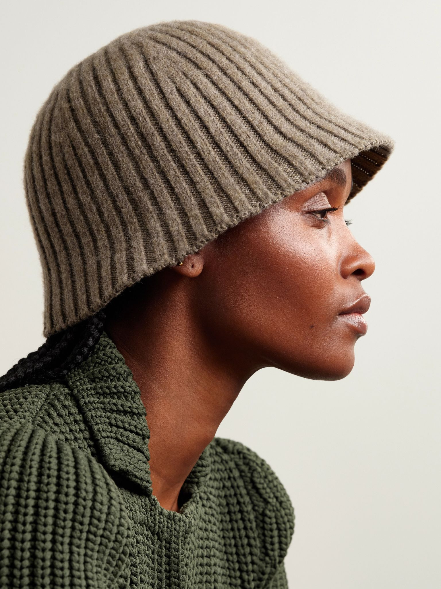 Fobello ribbed cashmere and silk-blend hat Gray - 2
