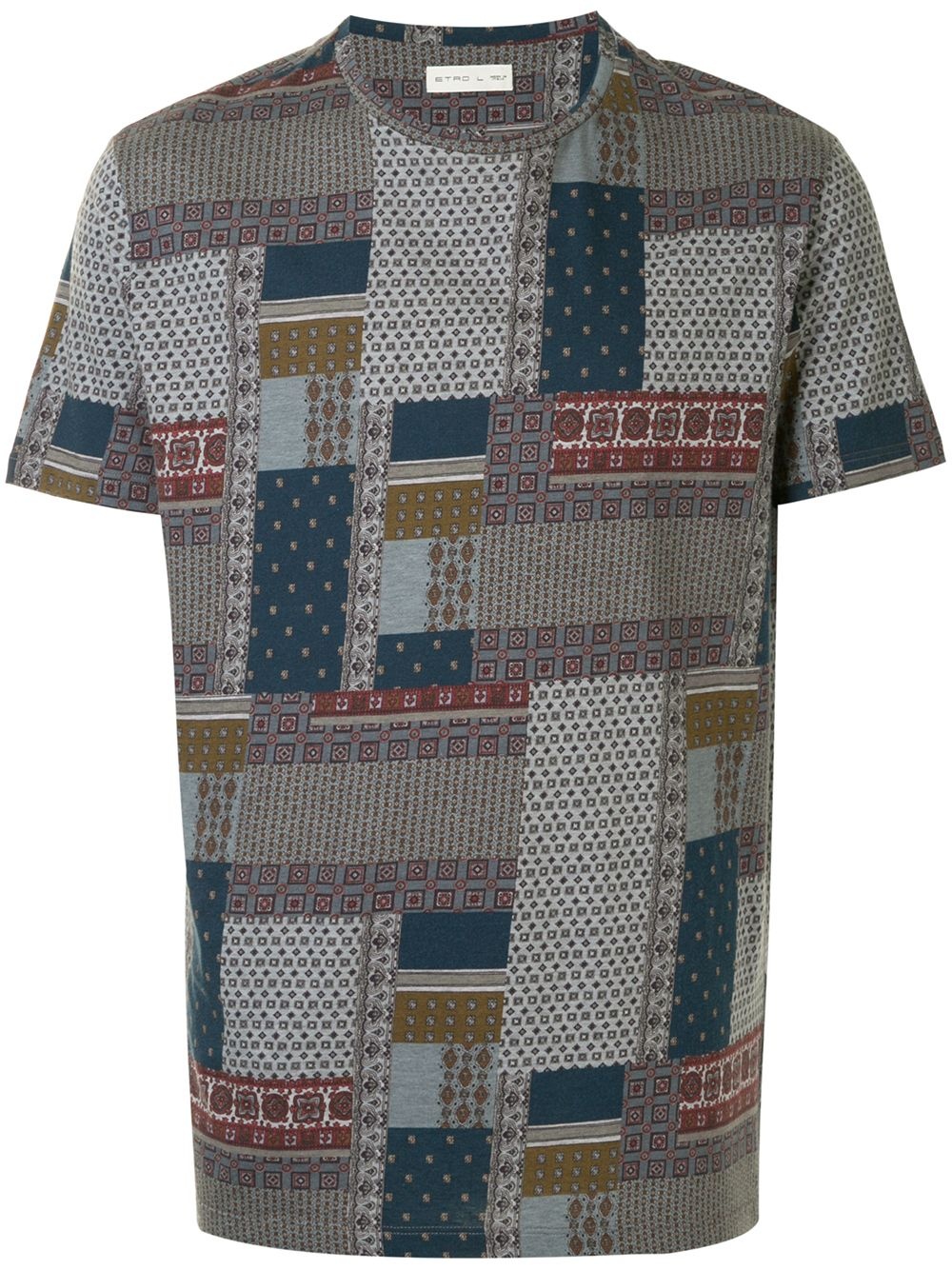 patchwork print t-shirt - 1