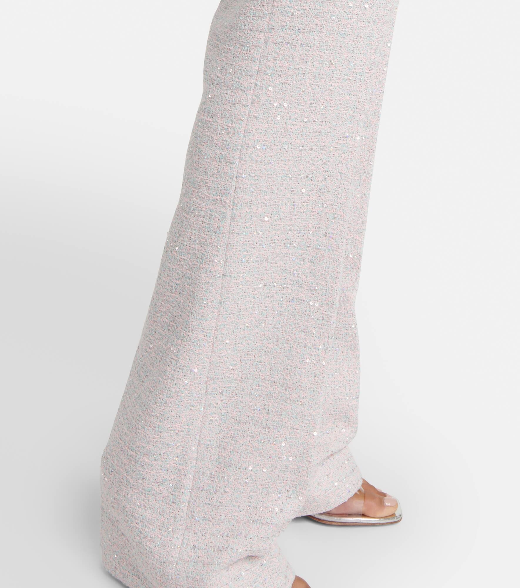 Sequined mid-rise straight pants - 5