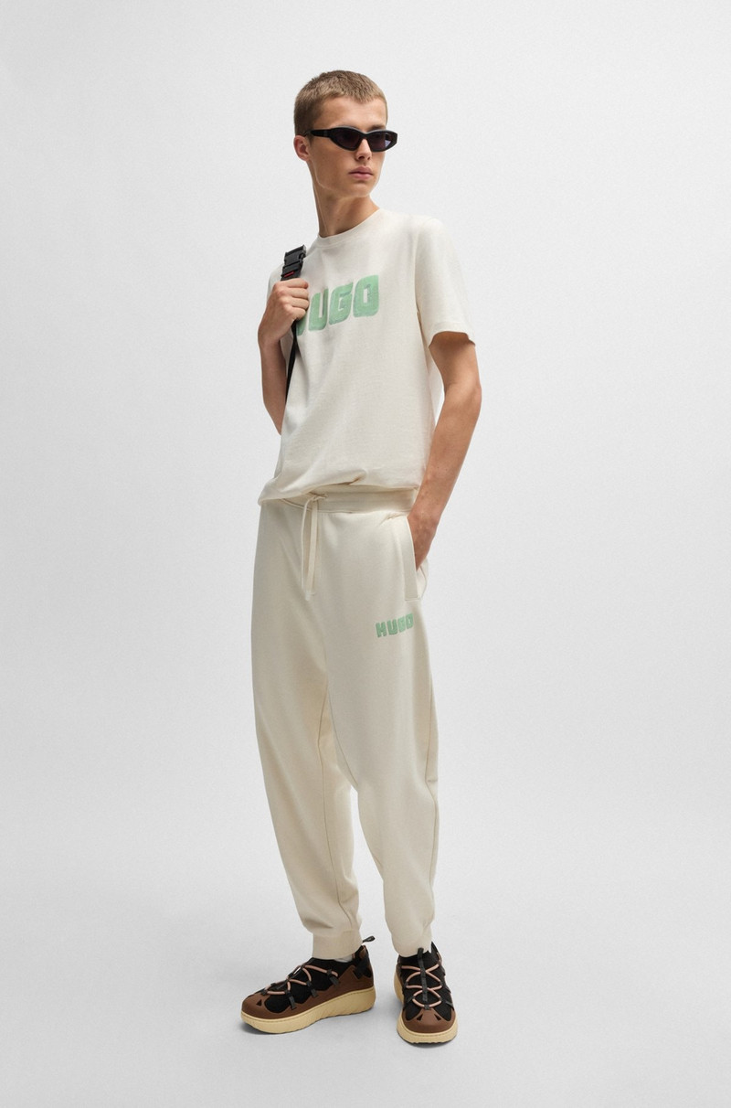 HUGO COTTON-TERRY TRACKSUIT BOTTOMS WITH LOGO PRINT outlook