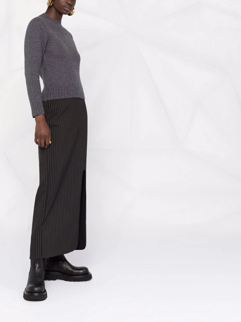 knitted long-sleeve wool jumper - 6
