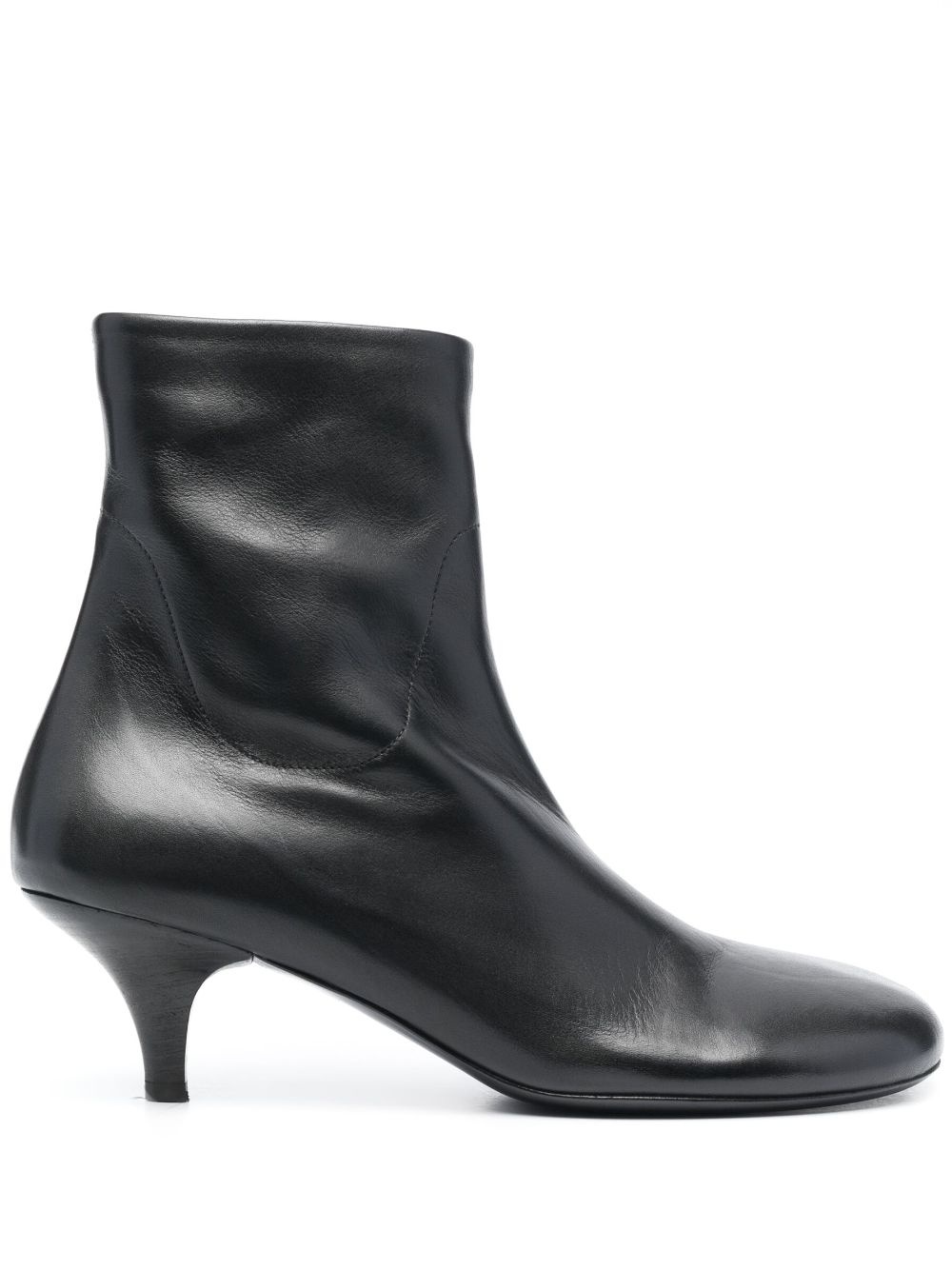 60mm round-toe leather ankle boots - 1