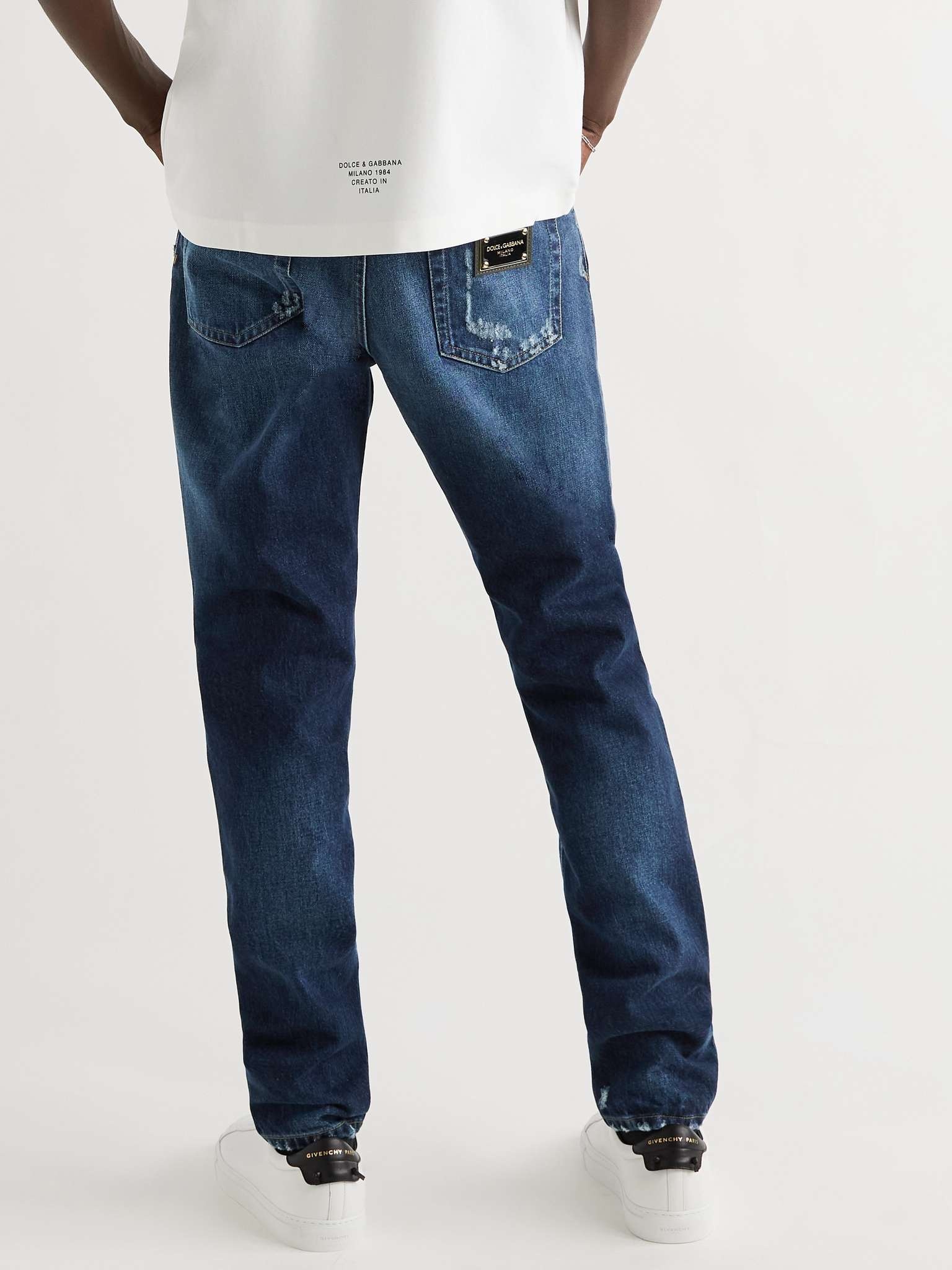 Logo-Appliquéd Distressed Jeans - 4