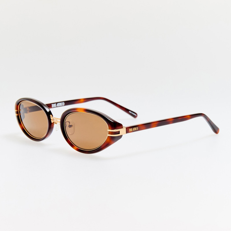 LINDA FARROW Ambra Oval Sunglasses in Tortoiseshell outlook