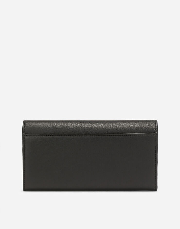 Calfskin continental wallet with branded plate - 3