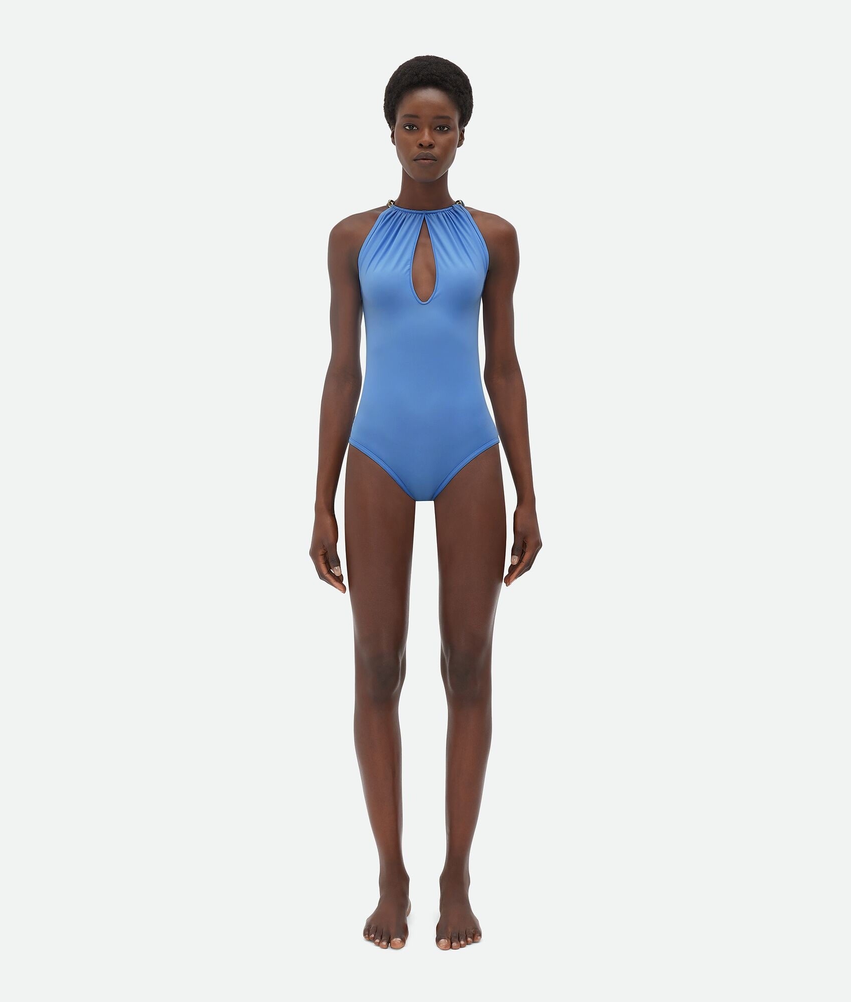 Stretch Nylon Swimsuit With Knot Detail At Neck - 1