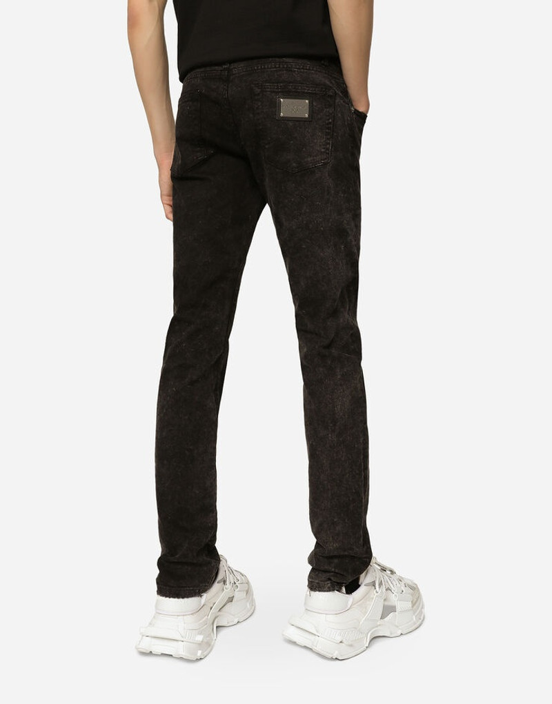 Marble-effect skinny stretch jeans 4