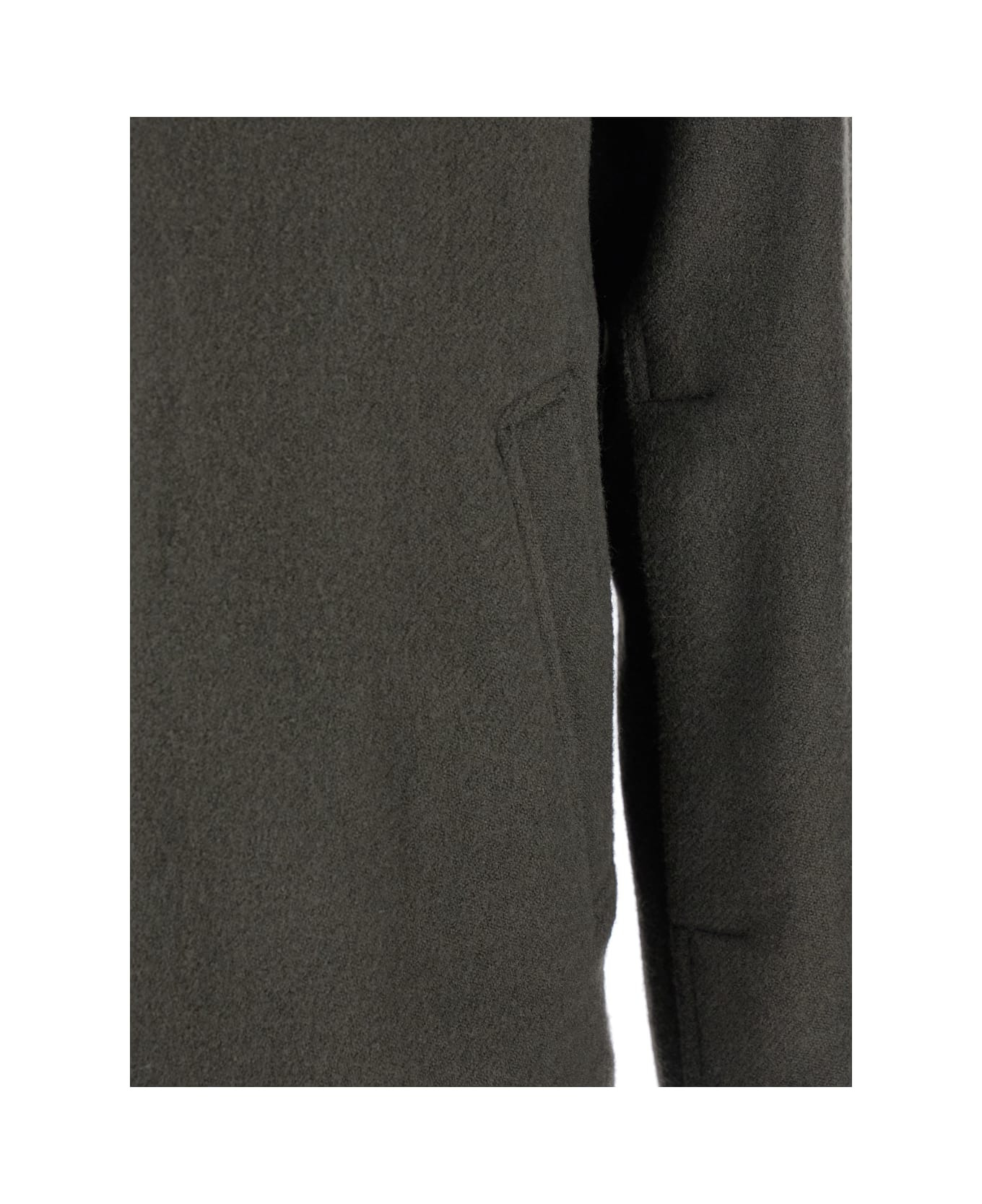'brad' Green Jacket With Classic Collar In Wool Man - 3