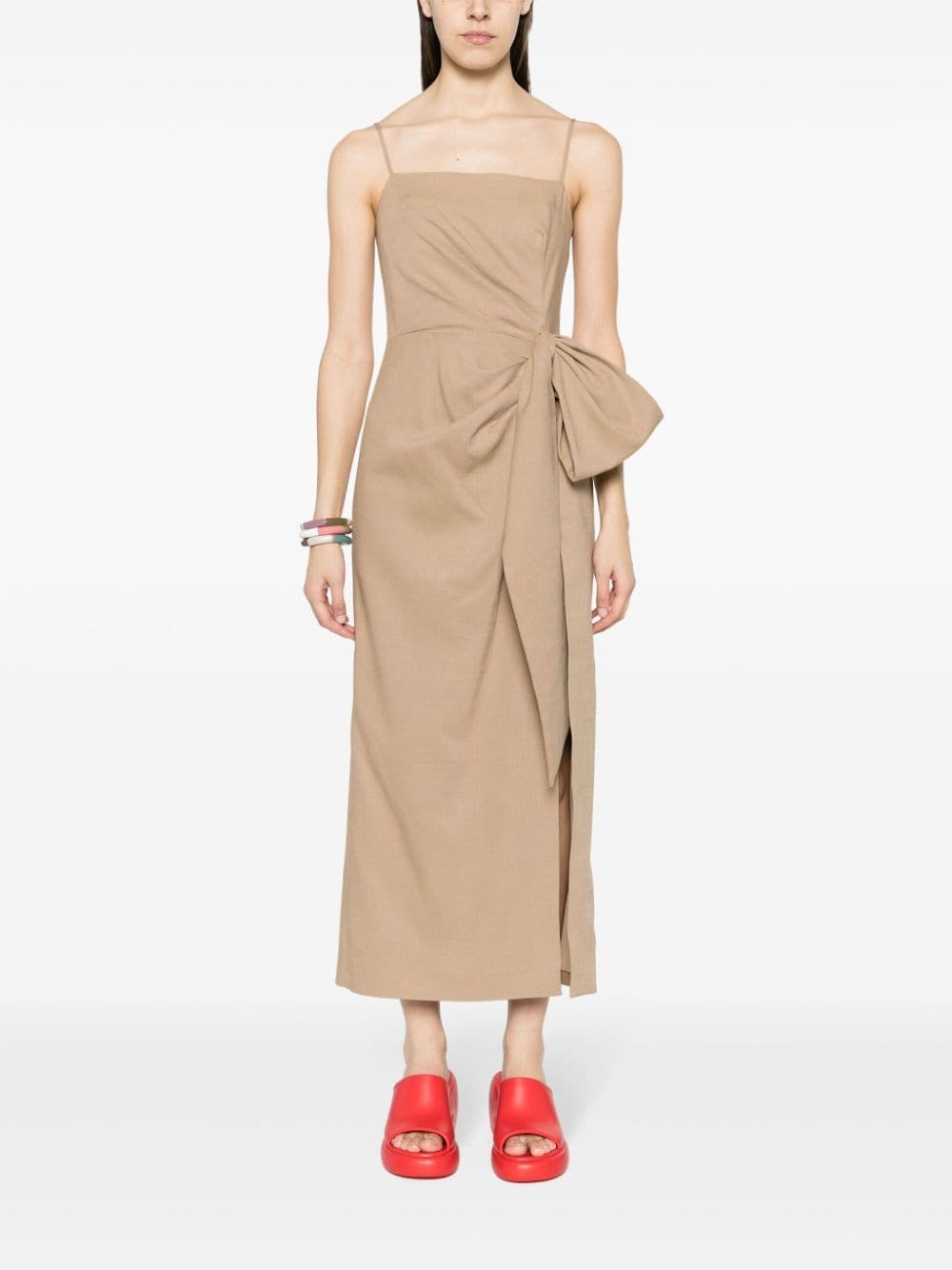 gathered-detail maxi dress - 3