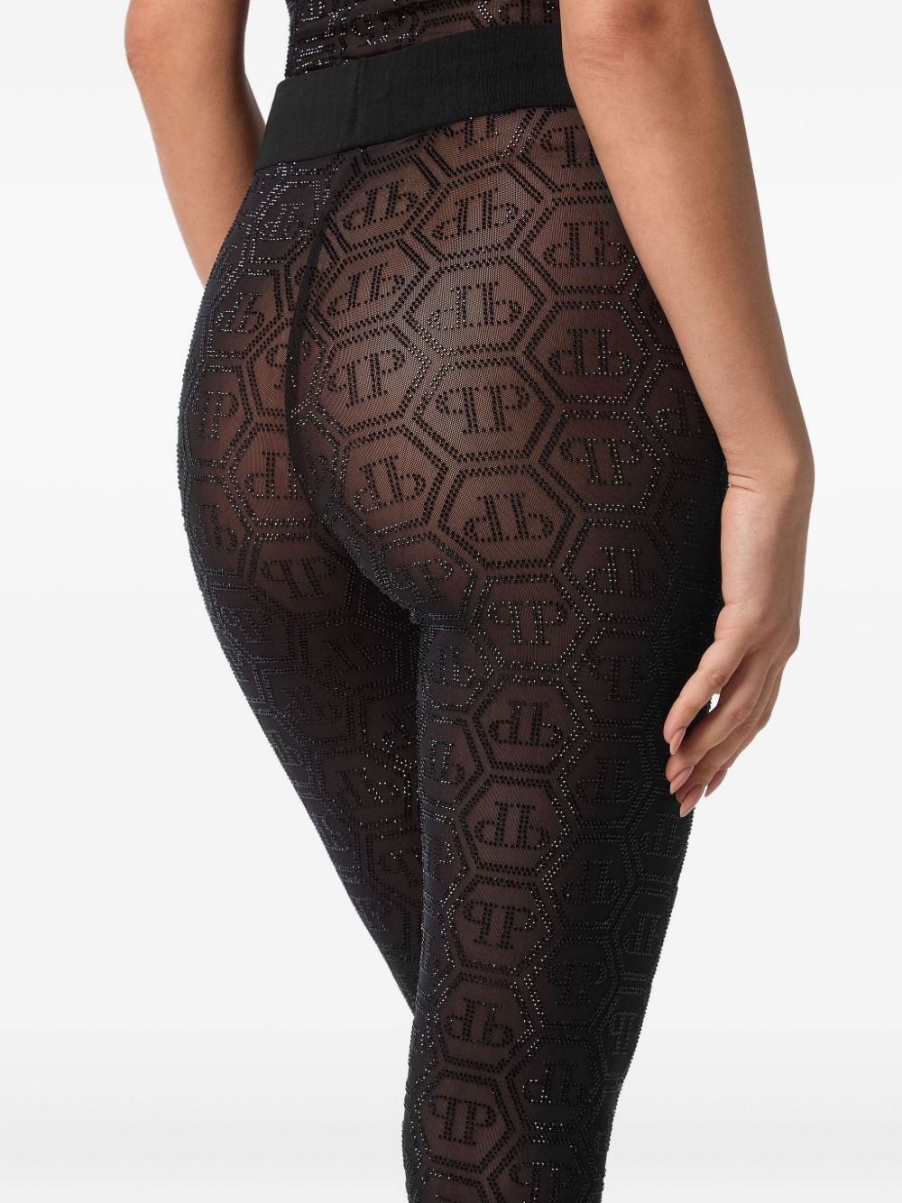 Monogram Strass leggings - 5