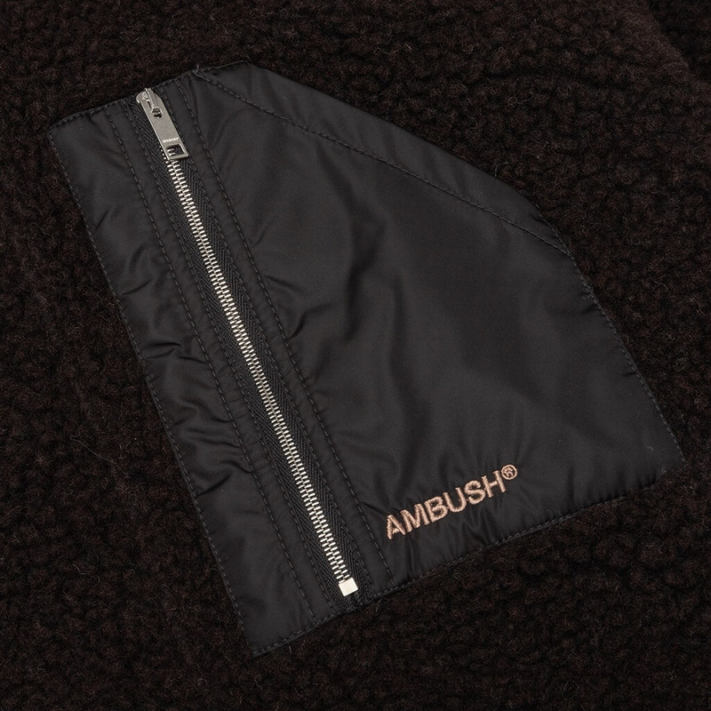 AMBUSH FLEECE ZIP TOP - BROWN/BEIGE 3