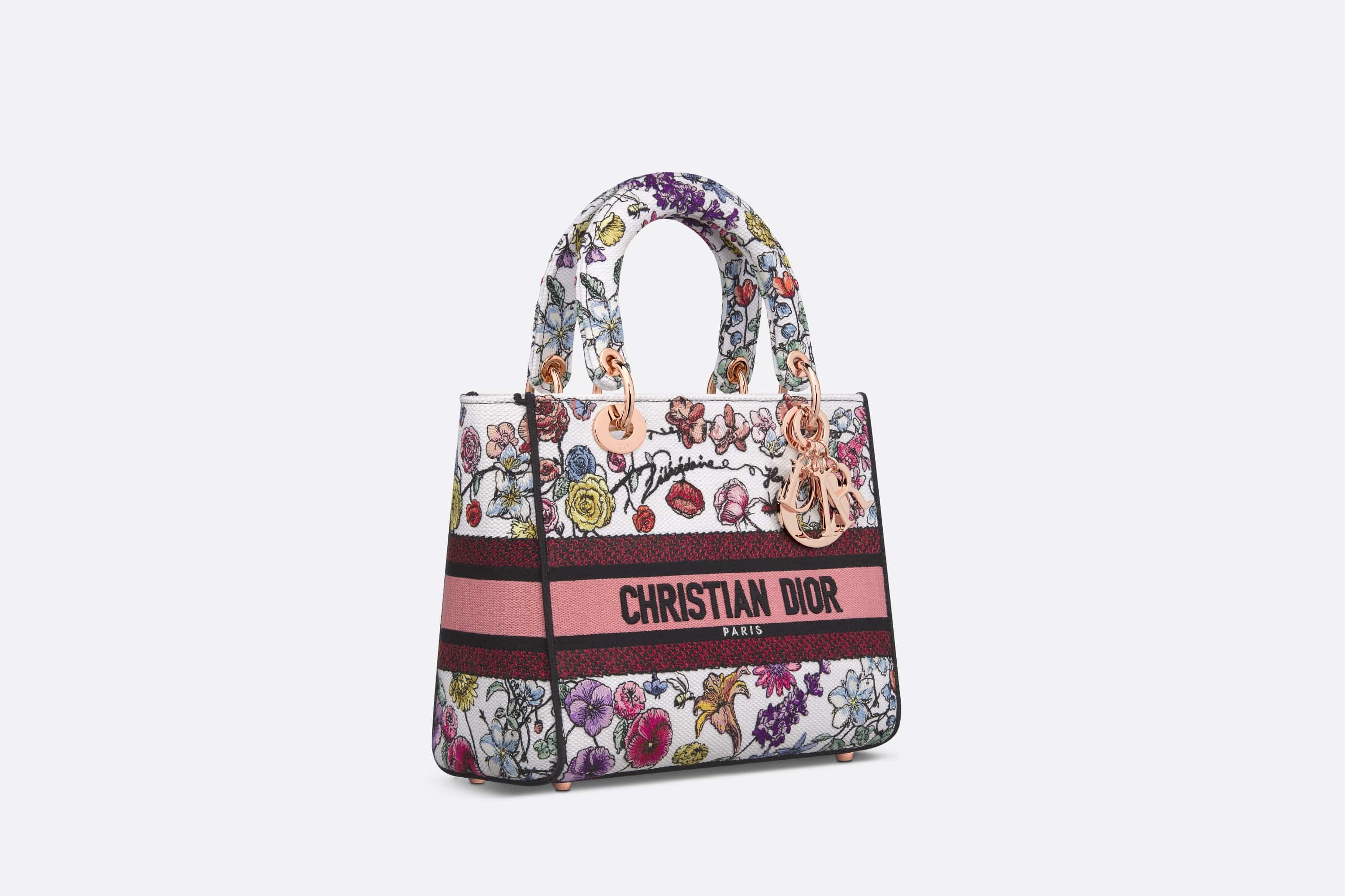 【カラフル★】Dior Lady D-Lite ミディアム Dior Medium Embroidered Canvas Lady D-Lite Bag - Luxe Du Jour