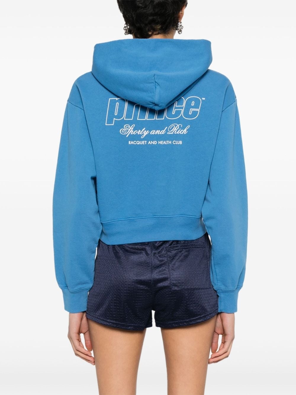 logo-printed cropped hoodie - 4
