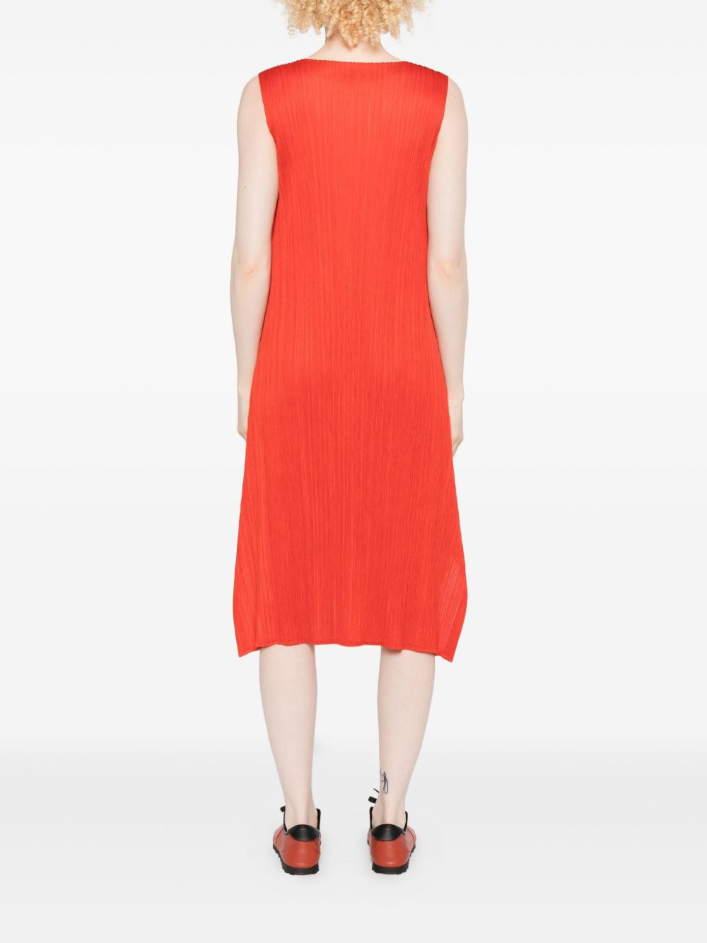 pleated sleeveless midi dress - 4