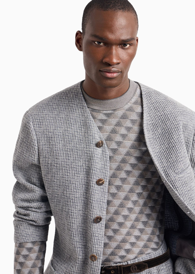 Jacquard virgin-wool, crew-neck jumper 8