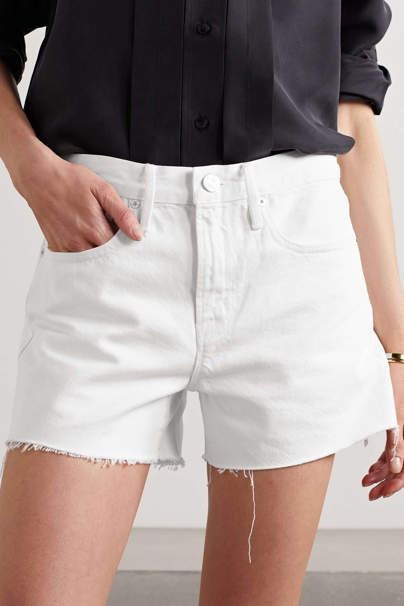 Le Brigette frayed denim shorts - 3