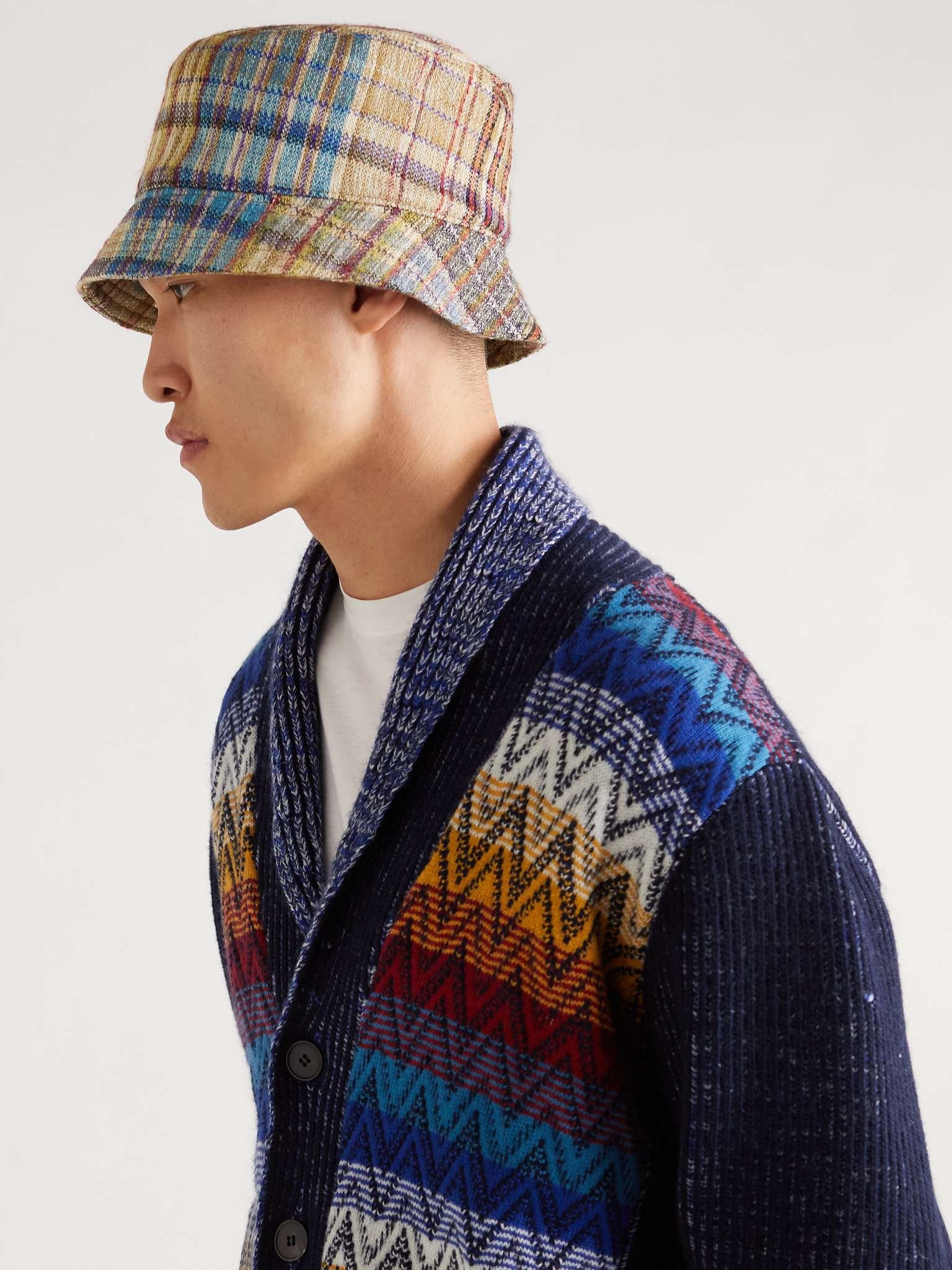 Checked Wool-Blend Jacquard Bucket Hat - 2