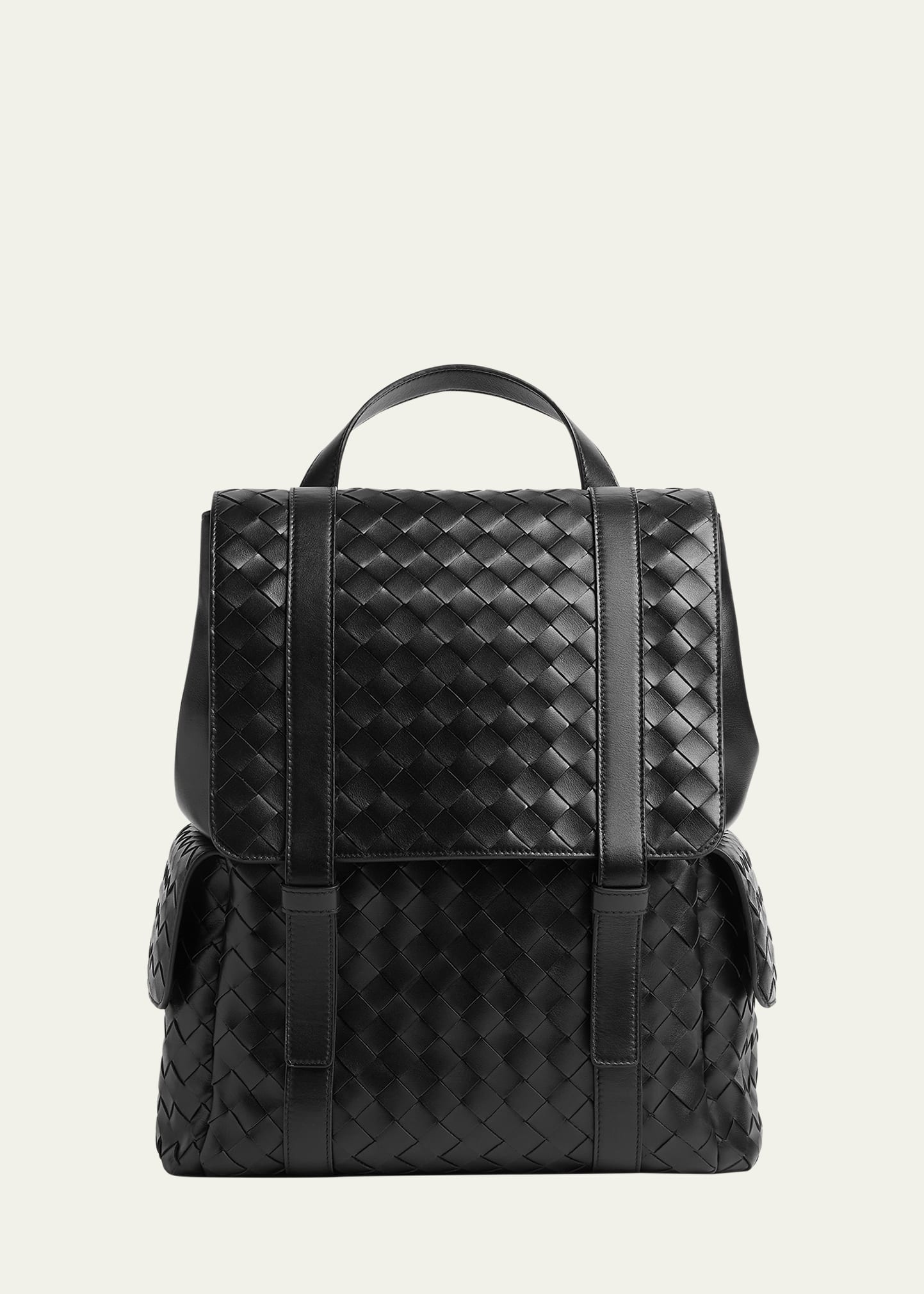 Men's Intrecciato Leather Backpack - 1