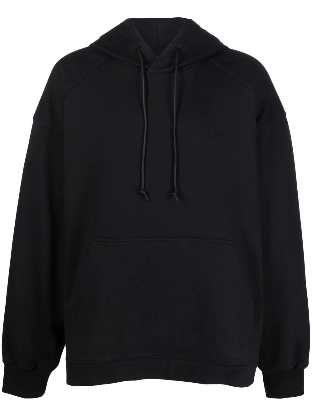 embroidered-logo zip-details hoodie - 1