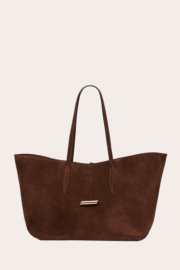 PENNE TOTE DARK BROWN SUEDE - 1