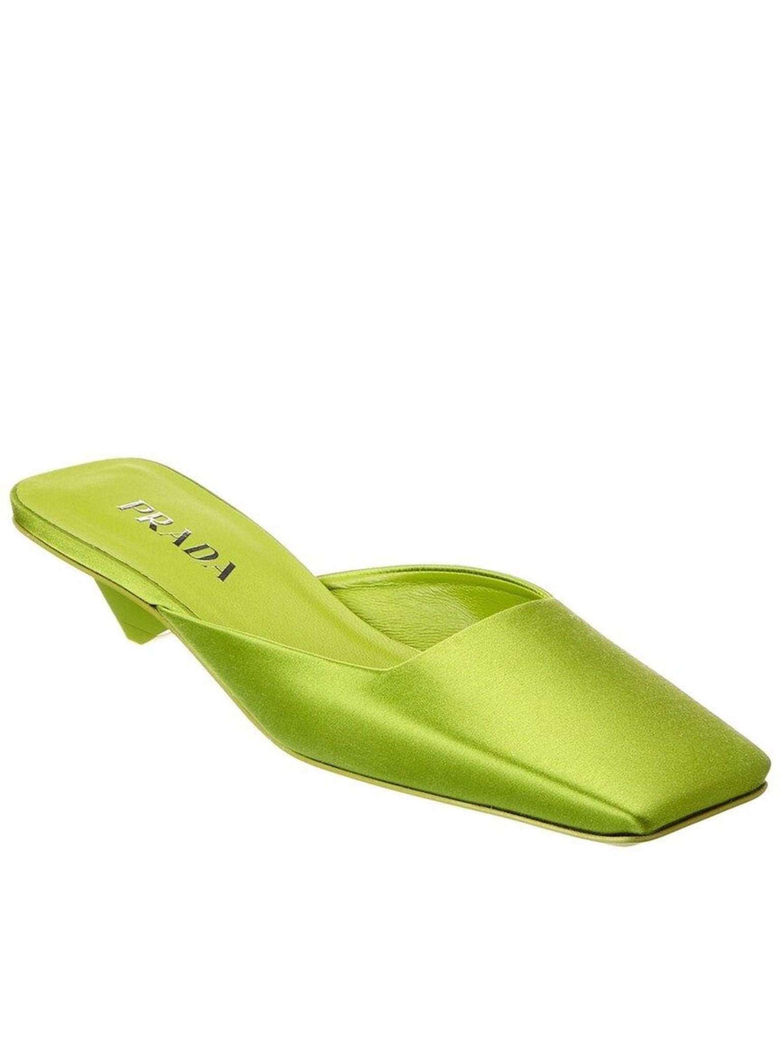 Green Satin Mules Loafers - 6