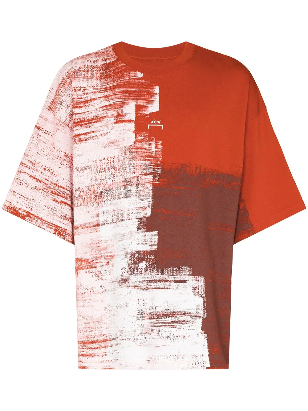 Brushstroke print cotton T-shirt - 1