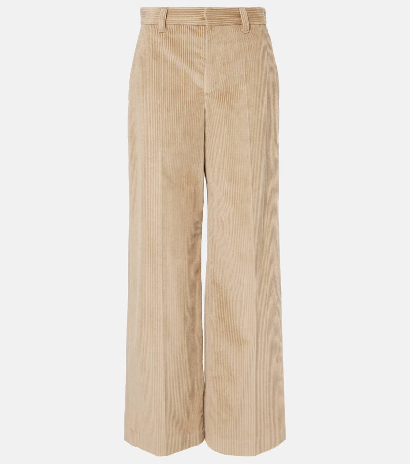 High-rise wide-leg corduroy pants - 1