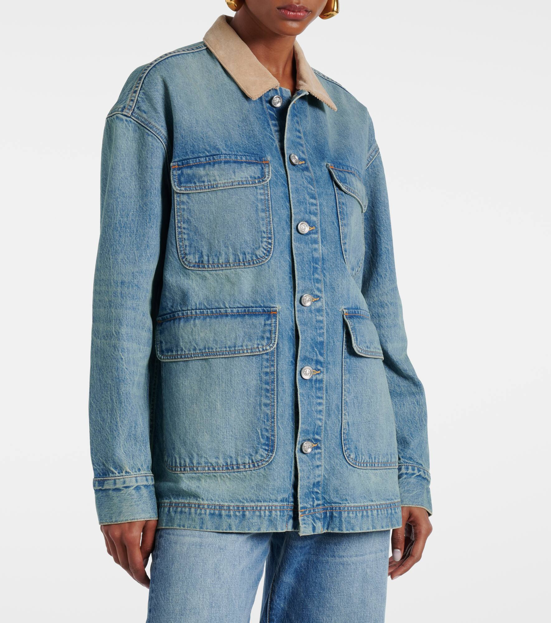 Hayden corduroy-trimmed denim jacket - 6