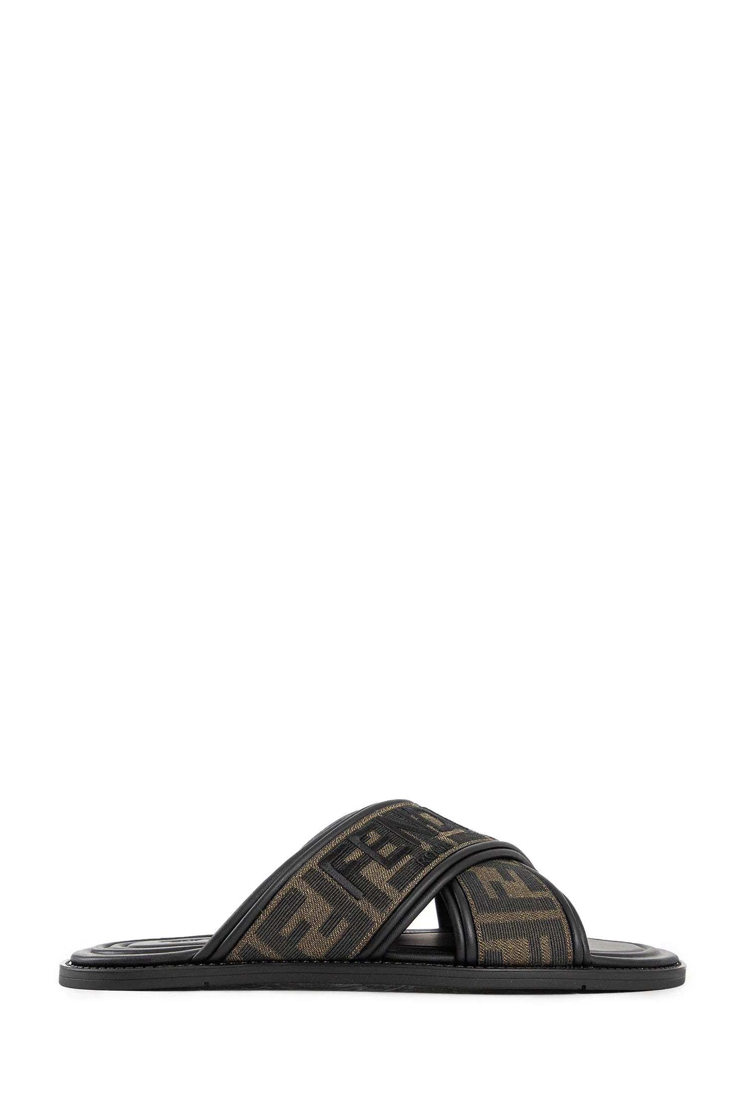 FENDI MAN BLACK SLIDES - 1