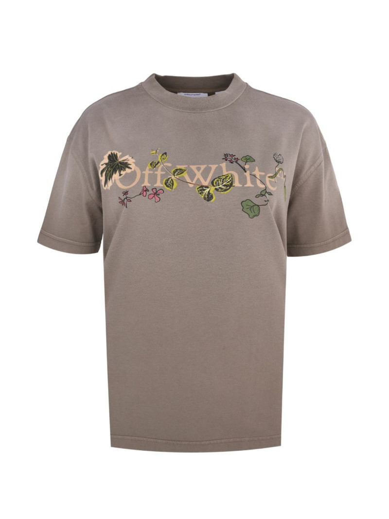floral-print logo T-shirt 1