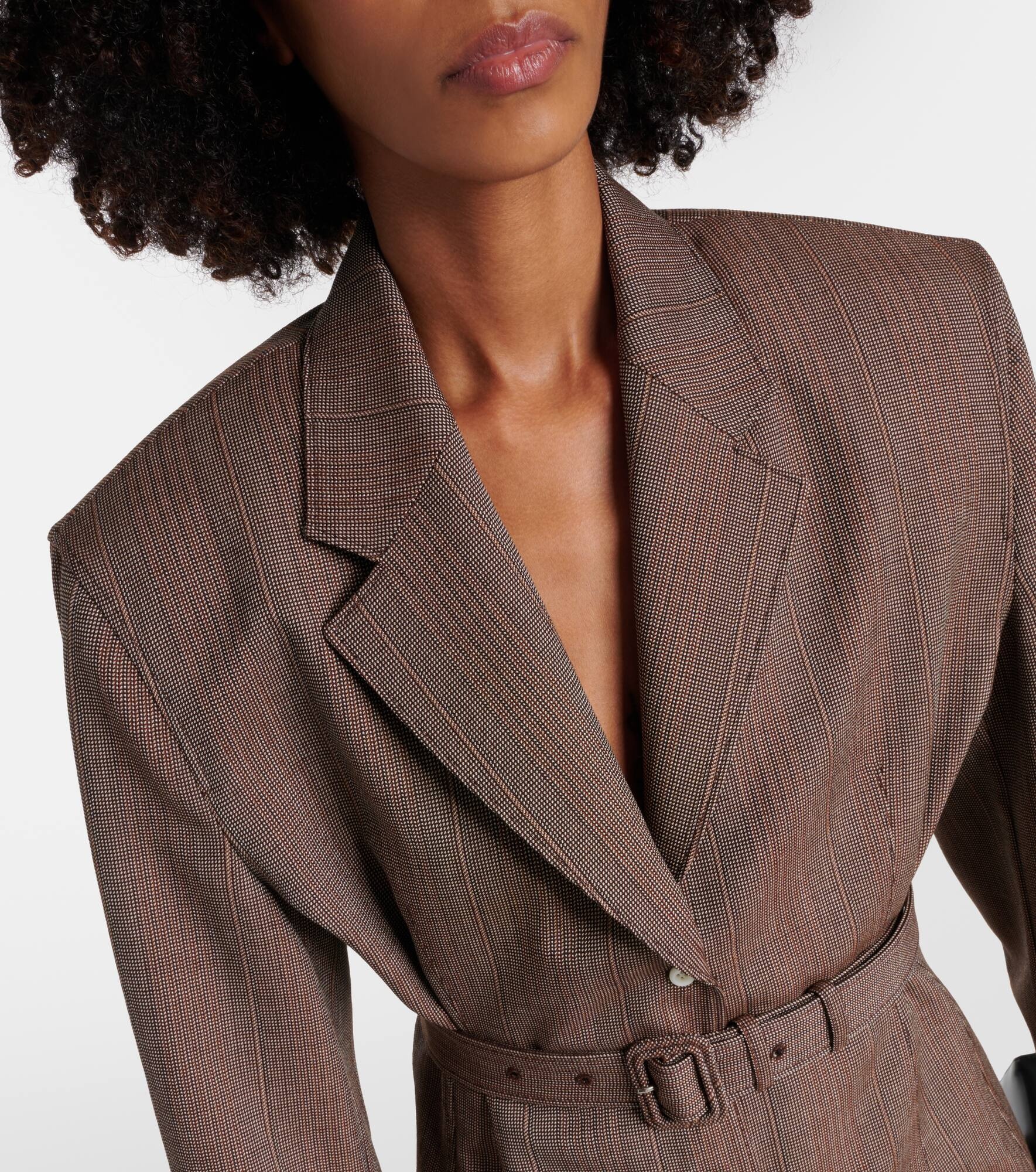 Pinstripe wool jacket - 4