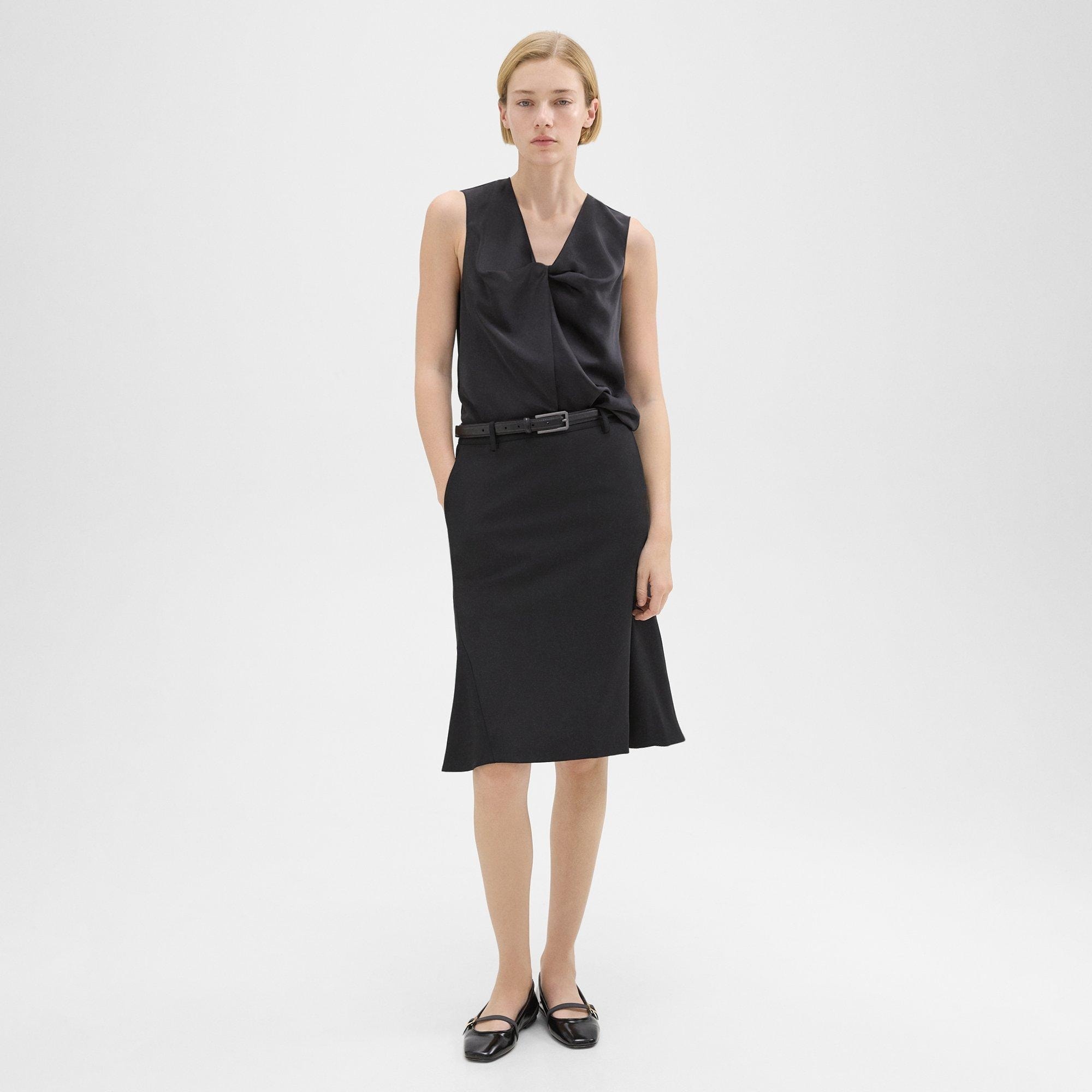 Wool Gabardine Trumpet Skirt - 2