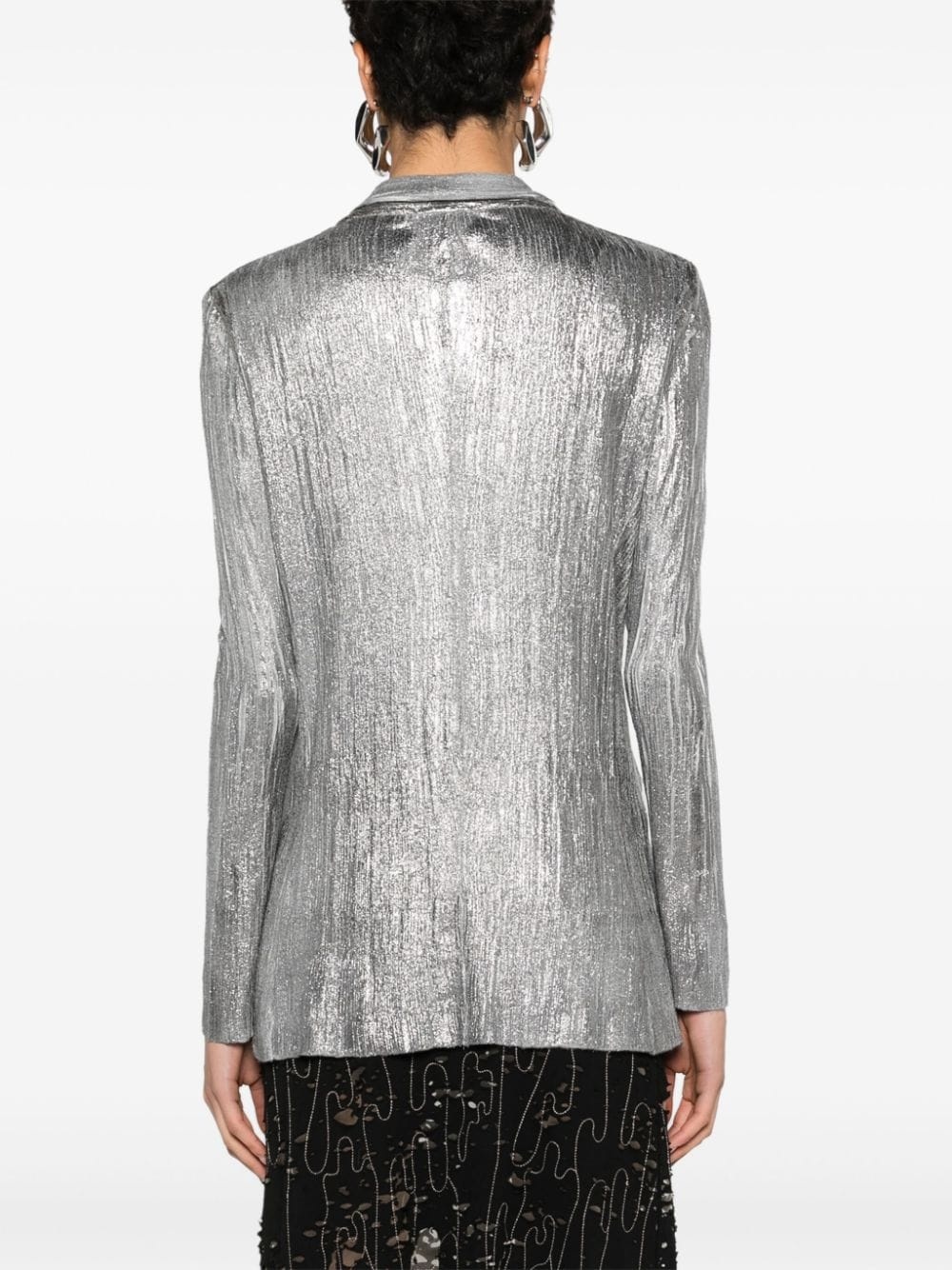 plissÃ© single-breasted blazer - 4