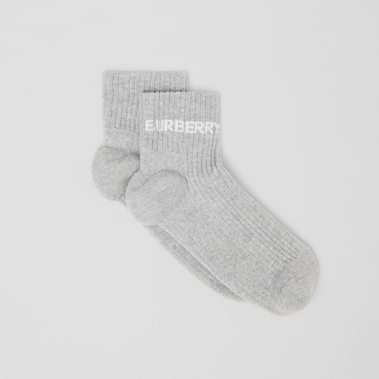 Logo Intarsia Technical Stretch Cotton Ankle Socks - 3
