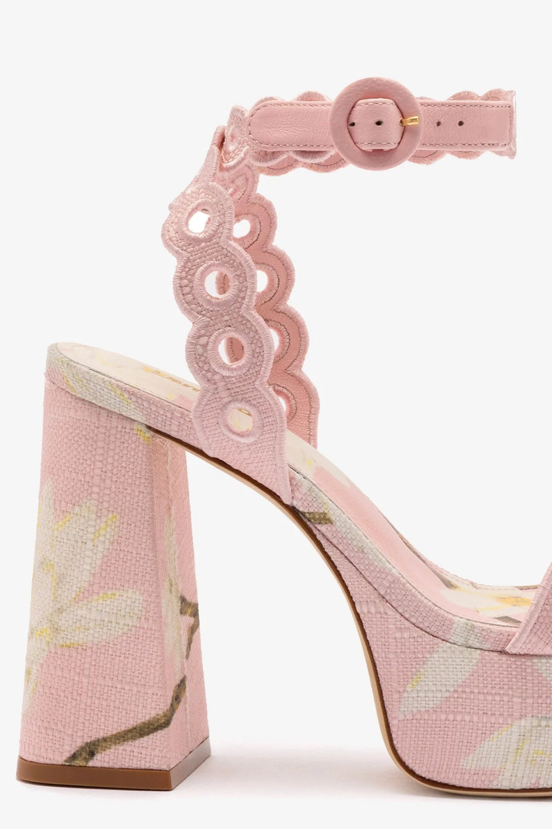 Dolly Broderie Sandal In Tulip Printed Raffia 4