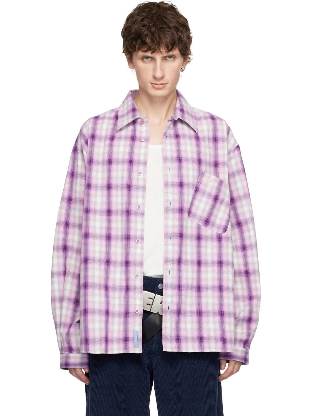 Purple Plaid Shirt - 1