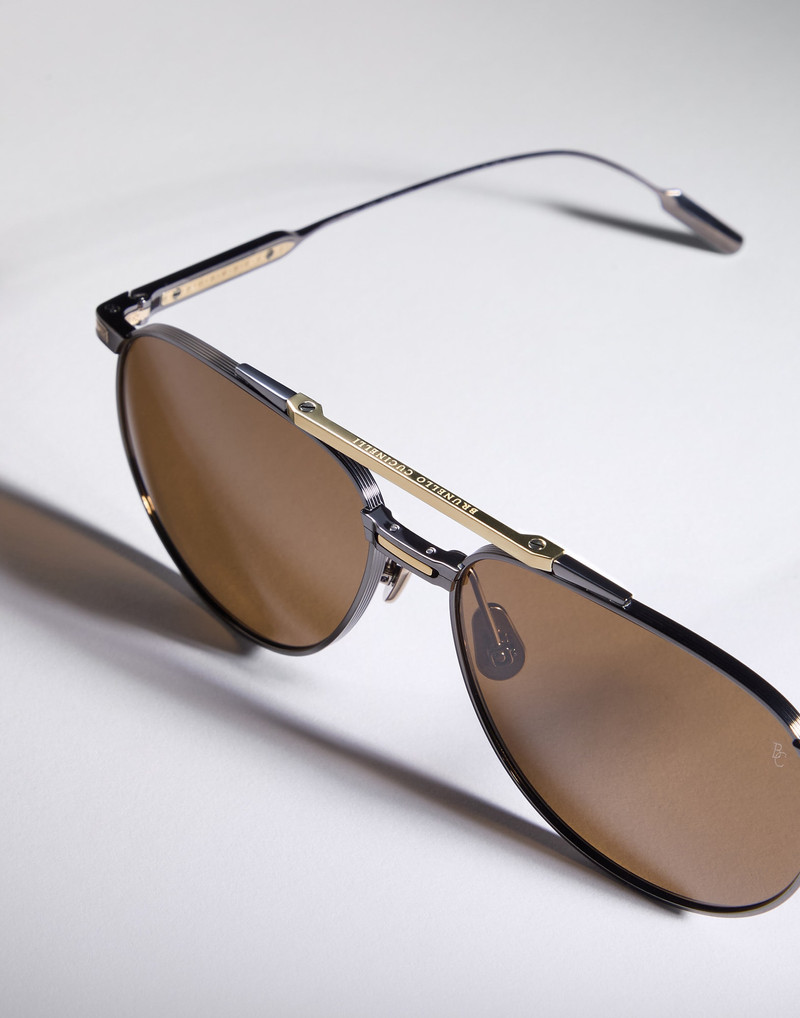 Goldcraft 1978 sunglasses in titanium and 18k solid gold with polarized lenses 3